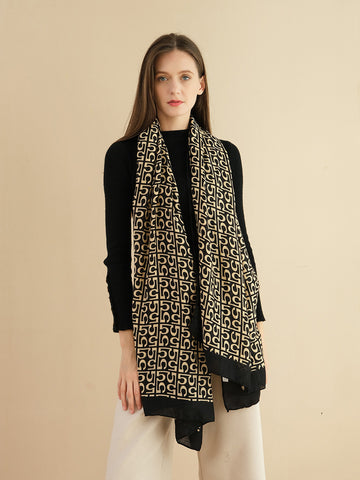SF1381-BEI New Fashion Scarf Decorated by number 5