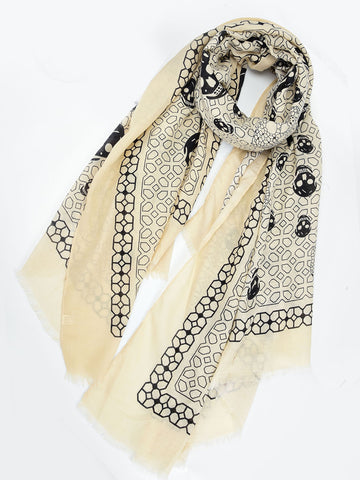 SF1383-BEI 2020 Special Style Scarf For Autumn & Winter With Crossbones Pattern
