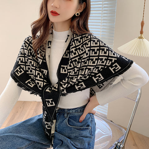 SF1393-BLK - Women's triangle scarf