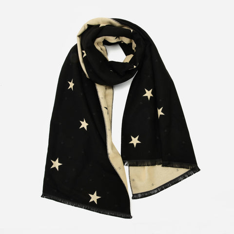 SF1406BLACK-New arrival scarf with five-point star