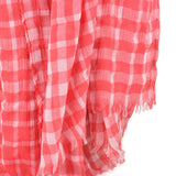 SF942 Fushia - Classic Plaid Pattern Women Tassel Scarf