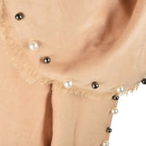 SF961 Camel - Plain Pearls Supersoft Long Scarf