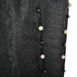 SF961 Dark Grey - Plain Pearls Supersoft Long Scarf