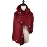 SF961 Purlish Red - Plain Pearls Supersoft Long Scarf