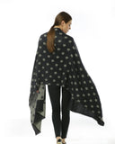 SF966 Black - Oversized Women Floral Scarf