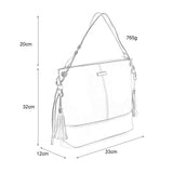 SY2126 Red - Fashion Women Tassel Solid Patchwork Handbag