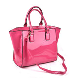 SY2134 Fushia - Metal Decoration Fashion Women Solid Zipper Handbag