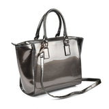 SY2134 Grey - Metal Decoration Fashion Women Solid Zipper Handbag