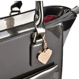 SY2134 Grey - Metal Decoration Fashion Women Solid Zipper Handbag