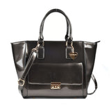 SY2134 Grey - Metal Decoration Fashion Women Solid Zipper Handbag