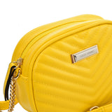 SY2172 YELLOW - Chain Handbag With V-shaped Line Design