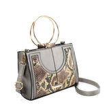SY2175 APRICOT - Generous Snakeskin Bag With Ring Handle (was £11)