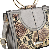 SY2175 APRICOT - Generous Snakeskin Bag With Ring Handle (was £11)