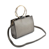SY2175 BLACK - Generous Snakeskin Bag With Ring Handle (was £11)