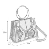 SY2175 BLACK - Generous Snakeskin Bag With Ring Handle (was £11)