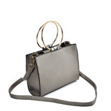 SY2175 GREY - Generous Snakeskin Bag With Ring Handle (was £11)