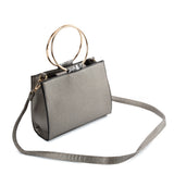 SY2175 SILVER - Generous Snakeskin Bag With Ring Handle (was £11)