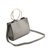 SY2175 WHITE - Generous Snakeskin Bag With Ring Handle (was £11)
