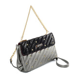 SY2178 Grey - Chain Handbag With Flap and Studs Design (was £11)