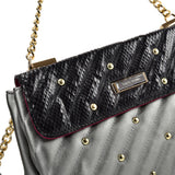 SY2178 Grey - Chain Handbag With Flap and Studs Design (was £11)