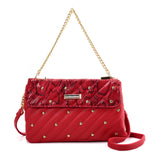 SY2178 Red - Chain Handbag With Flap and Studs Design (was £11)