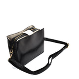 SY2179 BLACK - Simple Solid Color Flash Leather Bag