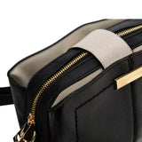 SY2179 BLACK - Simple Solid Color Flash Leather Bag
