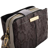 SY2179 GREY - Simple Solid Color Flash Leather Bag