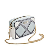 SY2180 BLUE - Square Handbag With Hair Ball
