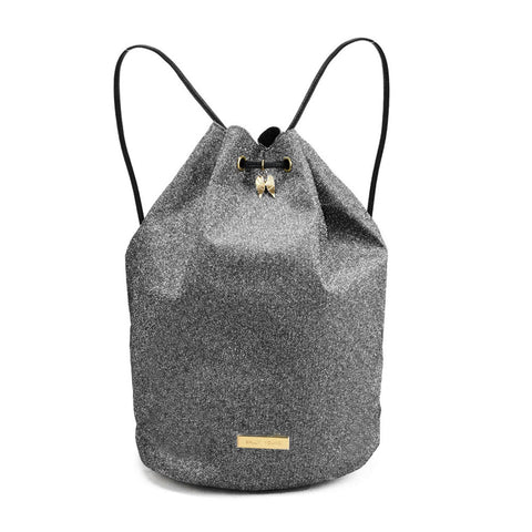 SY2181 BLACK&SILVER - Bucket Bag With Rope Bundle Mouth