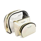 SY2184 BEIGE - Transparent Saddle Shaped Set Bags