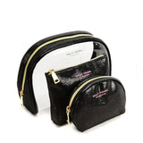 SY2184 BLACK - Transparent Saddle Shaped Set Bags