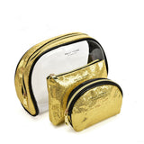 SY2184 GOLD - Transparent Saddle Shaped Set Bags