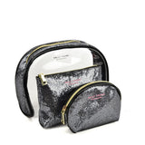 SY2184 BLACK&SILVER - Transparent Saddle Shaped Set Bags