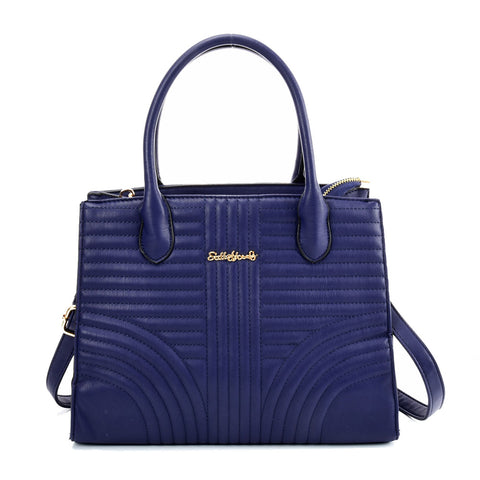 SY2189 BLUE - Simple Solid Color Handbag