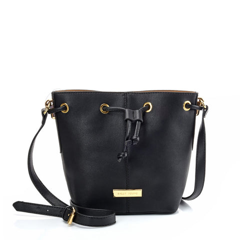 SY2201 BLACK - Bundle Pocket Bucket Bag For Women