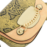 SY2207 BEIGE - Leather Saddle Bag With Hardware Ring Chain Decoration (was £11)