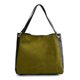 SY2208 GREEN - Handbag With Hardware Ring Chain Decoration