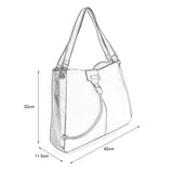 SY2208 GREEN - Handbag With Hardware Ring Chain Decoration