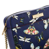 SY2210 BLUE - Chain Bag With Retro Flower Pattern