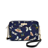 SY2210 BLUE - Chain Bag With Retro Flower Pattern