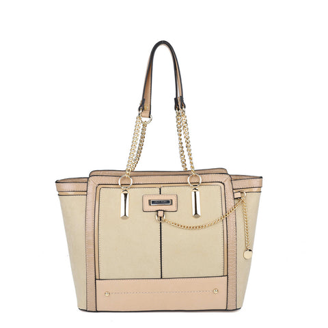 SY2218-KHAKI - Ladies new fashion color matching handbag