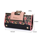 SY5025-2 Black - Sally Young Floral Pattern Foldable Walltets