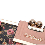 SY5025-2 Black - Sally Young Floral Pattern Foldable Walltets