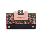 SY5025-2 Black - Sally Young Floral Pattern Foldable Walltets