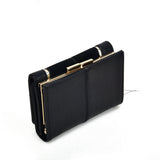 SY5052 Black - Short Wallet With Geometric Pattern