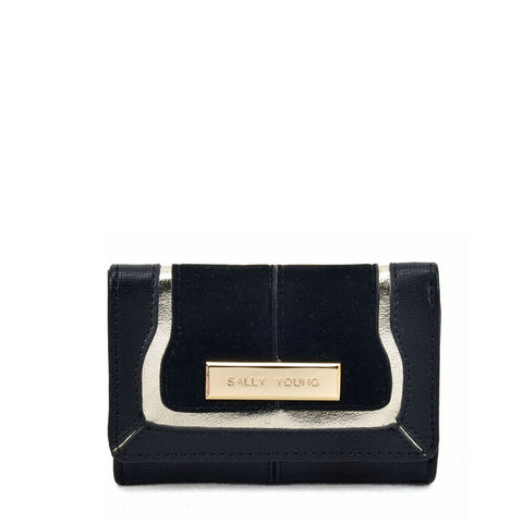 SY5052 Black - Short Wallet With Geometric Pattern