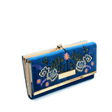SY5055 BLUE - Retro Wallet With Printing Flower Design