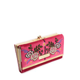 SY5055 DARK RED - Retro Wallet With Printing Flower Design