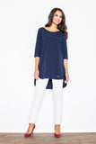 Navy Blue Figl Blouses